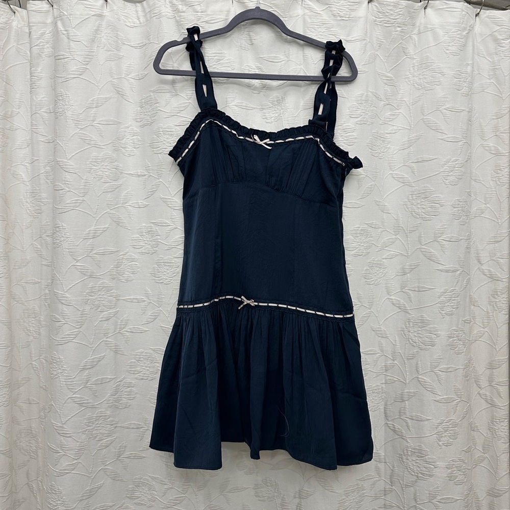 ASOS Design Navy Smocked Top